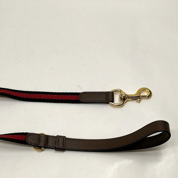 Gucci Dog Leash and Collar Sherry Line Red Canvas 526-071525 - Picture 8 of 15
